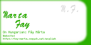 marta fay business card