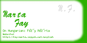 marta fay business card